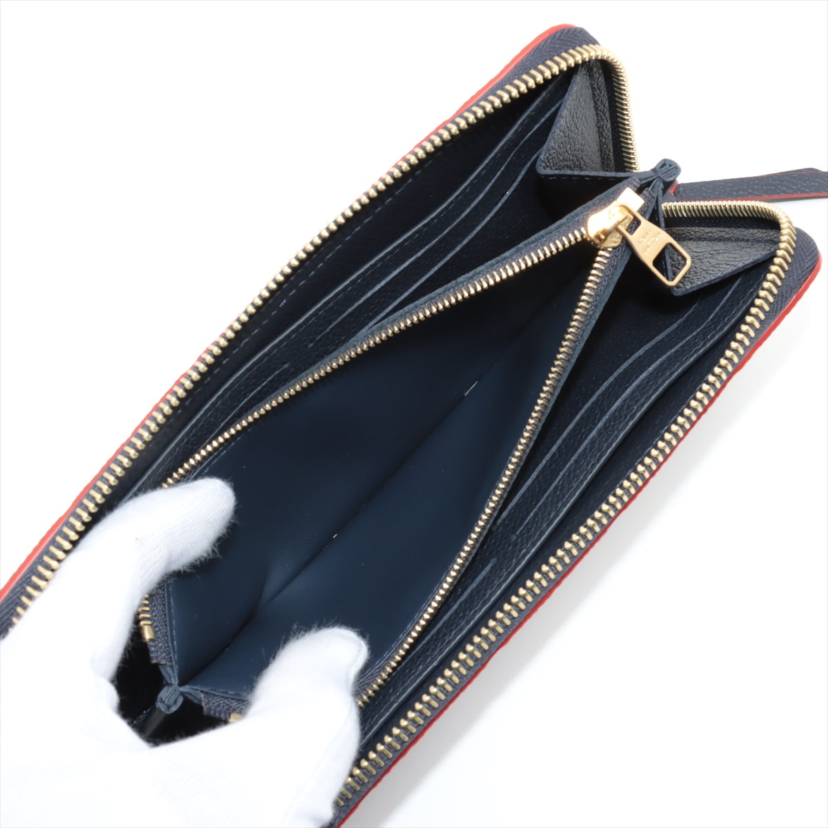 Louis Vuitton Monogram Emplant Portfolio Clemence M69415 Marine Round  Wallet  Reaction