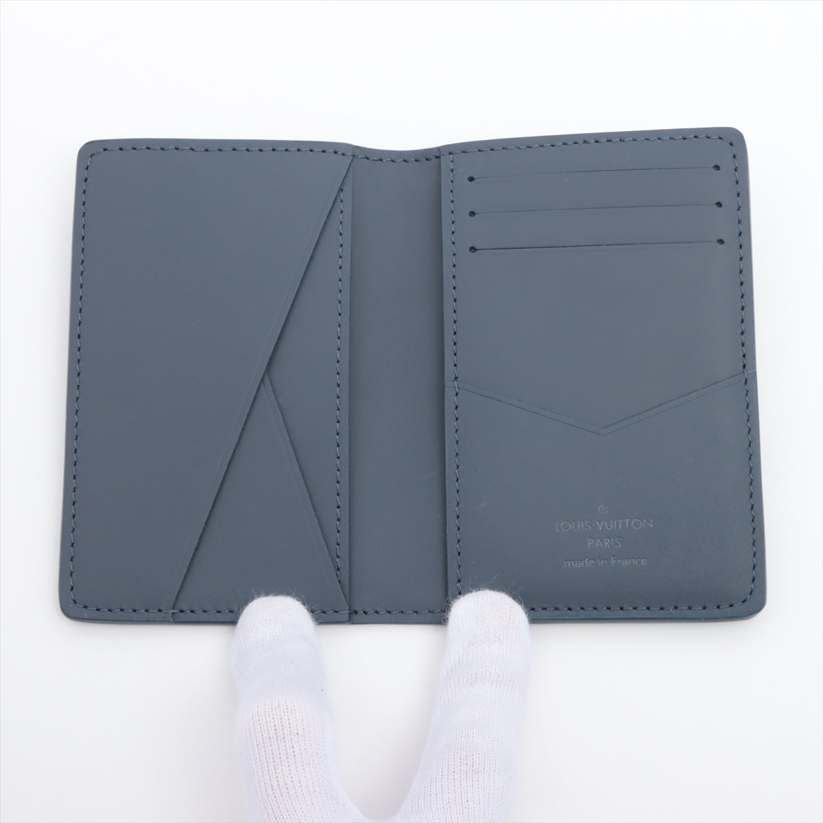 Louis Vuitton Monogram Shadow Organizer Do Push   Blue Card Case M82324  Reaction