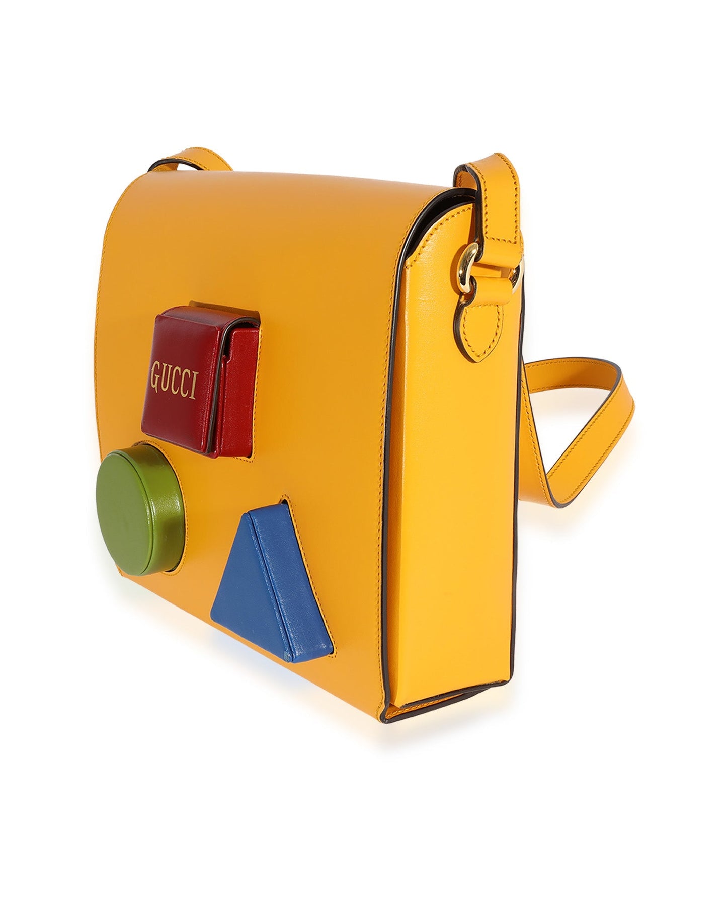 Luxury Gucci Trending 2025 Yellow & Multicolor Leather Board Messenger Bag