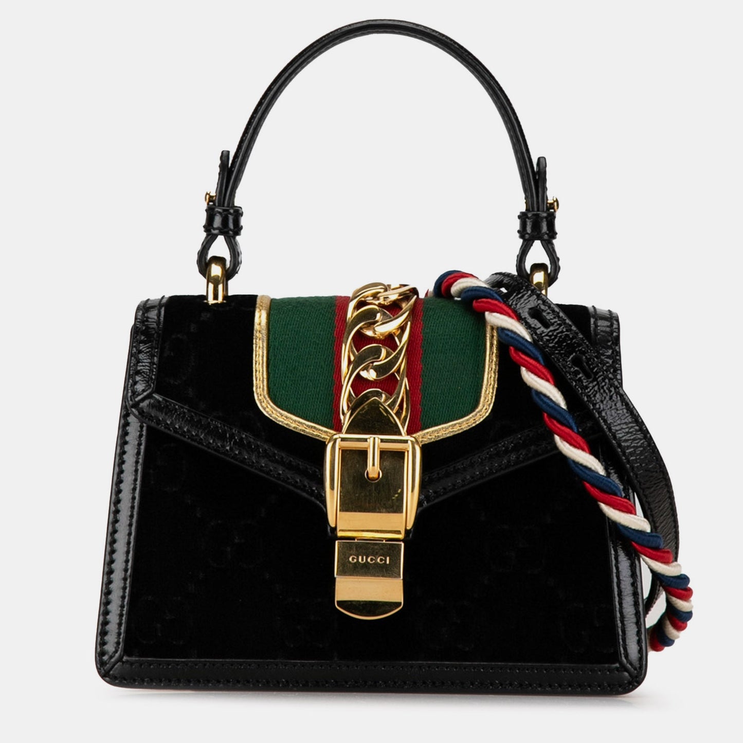 Luxury Gucci Trending 2025 Mini GG Velvet Sylvie Satchel Bag