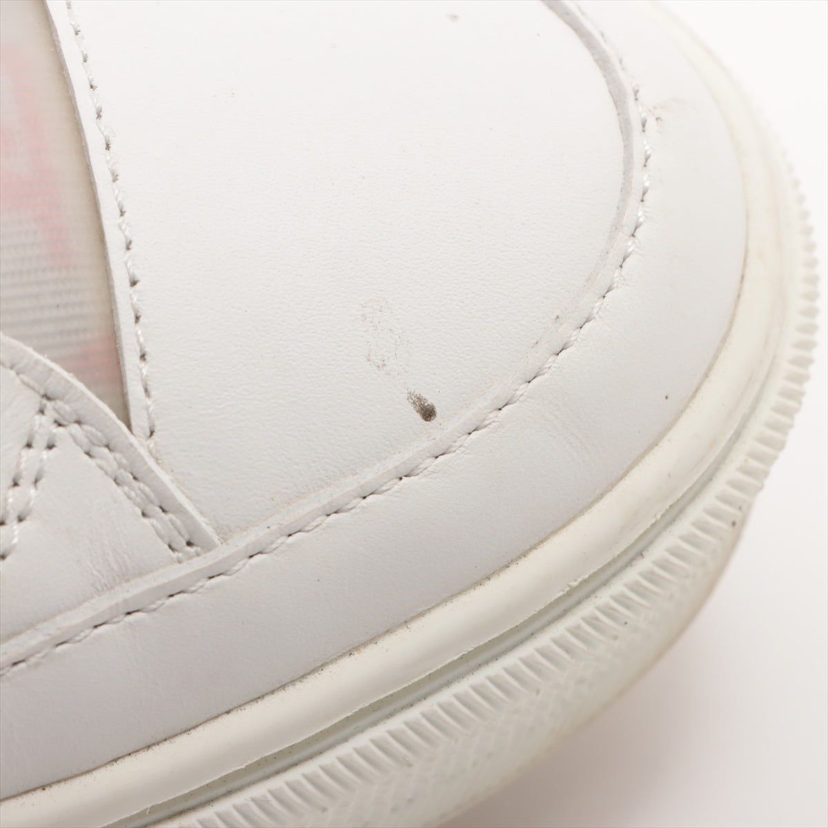 Louis Vuitton 20 Years Mesh  Leather Trainers 39 1/2  White × Pink LD0220 Monogram