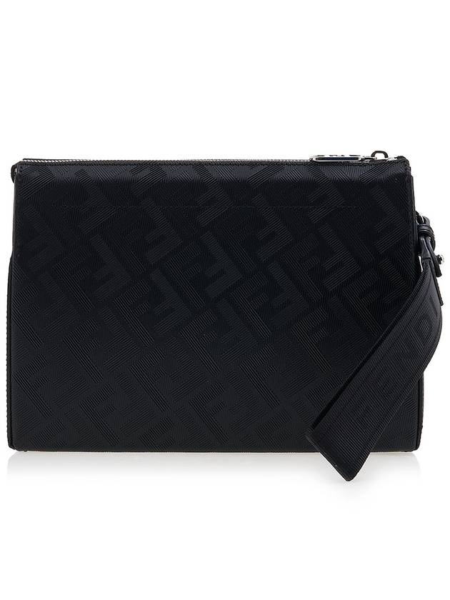 Luxury Fendi Men's O Lock FF Chain Print Clutch Bag Back