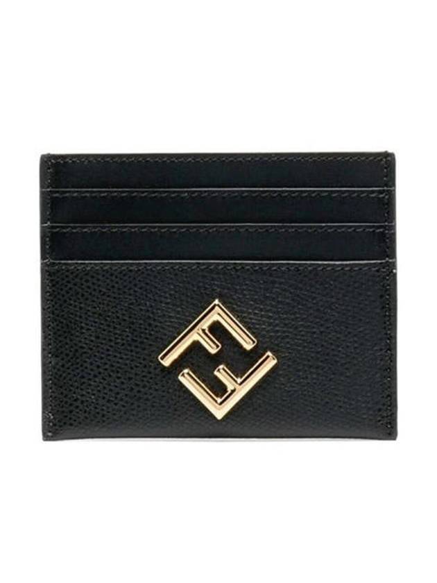 Luxury Fendi Logo Diamond Card Wallet Black