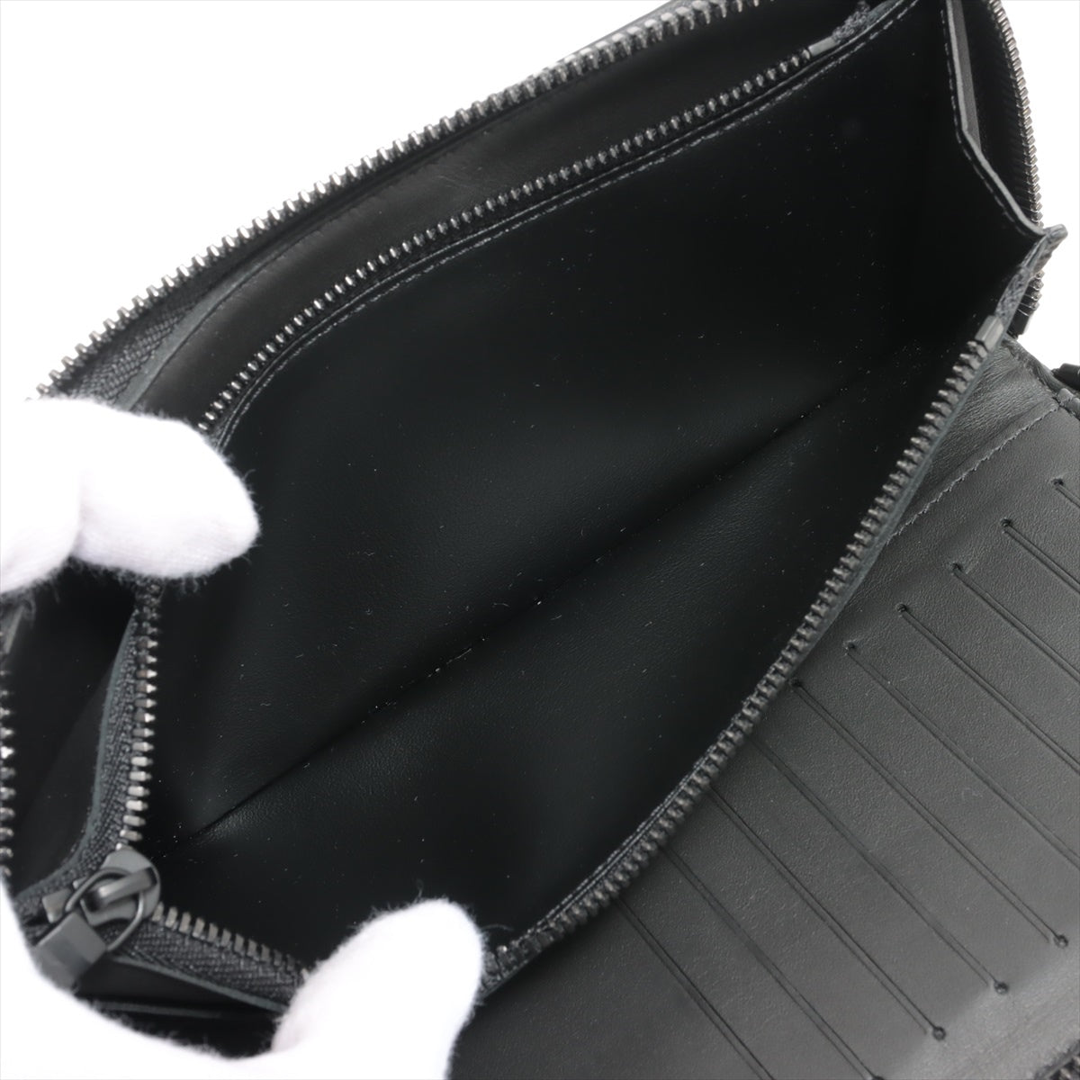 Louis Vuitton Monogram Shadow Zippie Wallet Vertical M62902 Black Round Zip Wallet