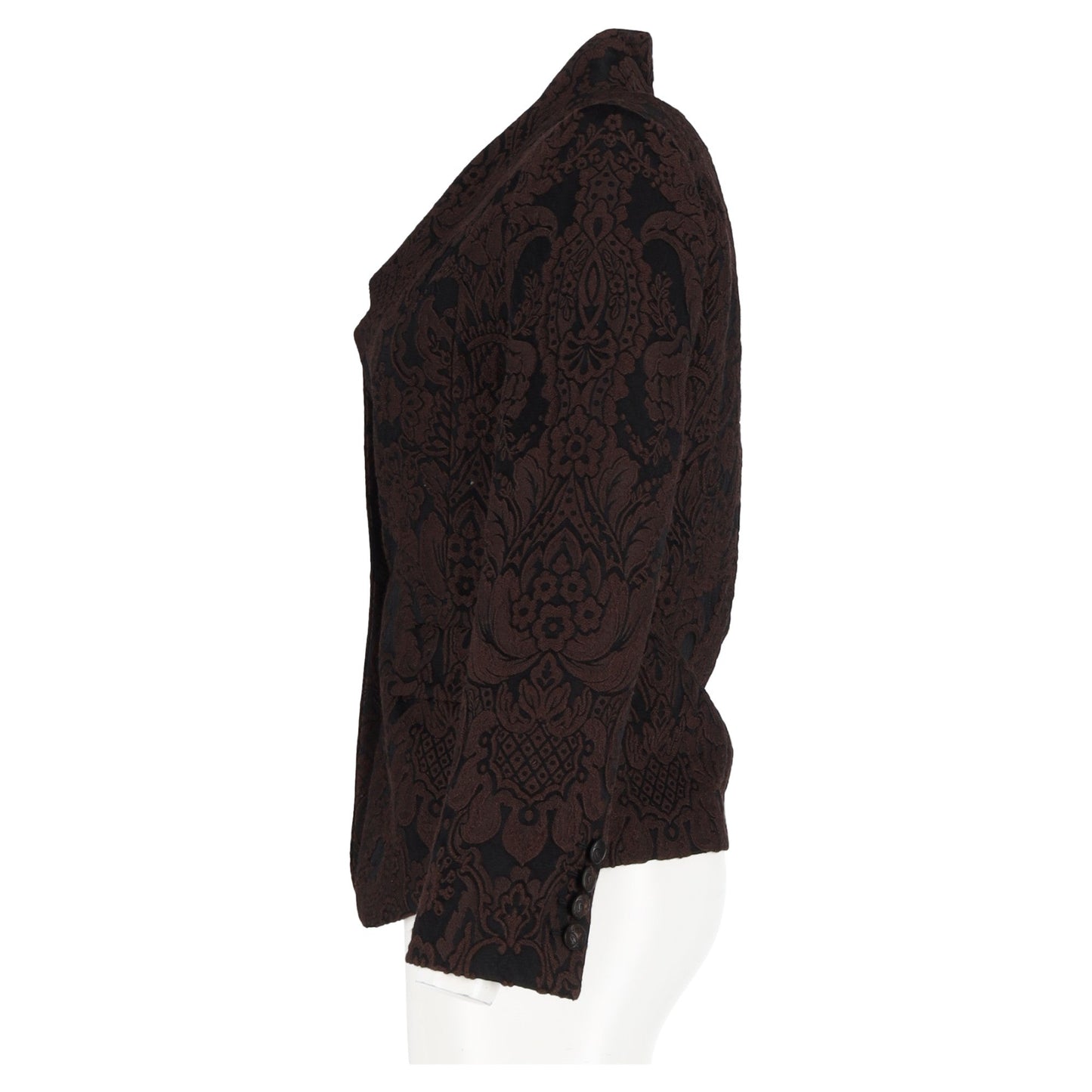 Gucci 2010s Floral-Jacquard Blazer in Brown Wool