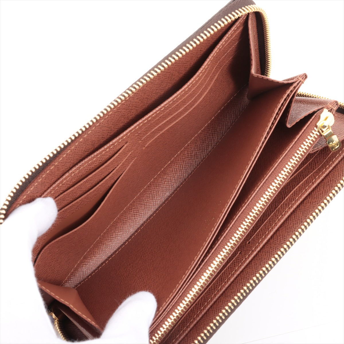 Louis Vuitton Monogram  Wallet M42616 Brown Round Zip Wallet