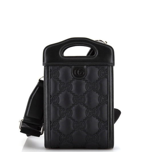 Luxury Gucci Trending 2025 Top Handle Crossbody Bag GG Embossed Matelasse Nylon with Leather Mini