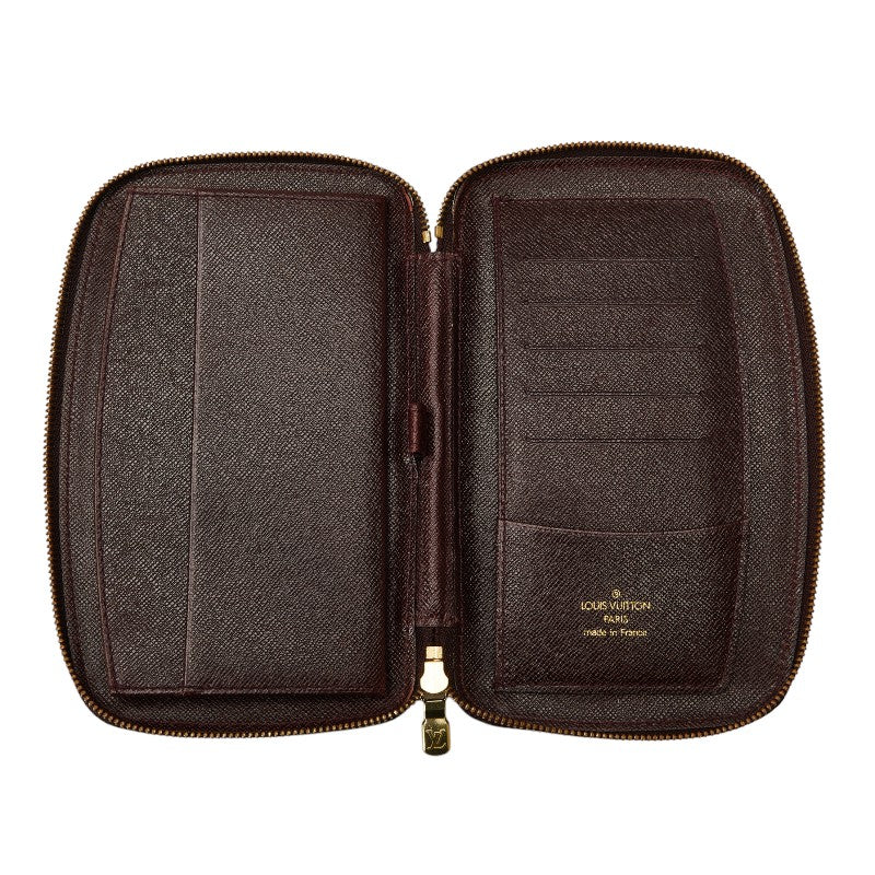 Louis Vuitton Tiger Agenda Geod Roundfassner Long Wallet M30616 Acai Berry Wine Red Leather  Louis Vuitton
