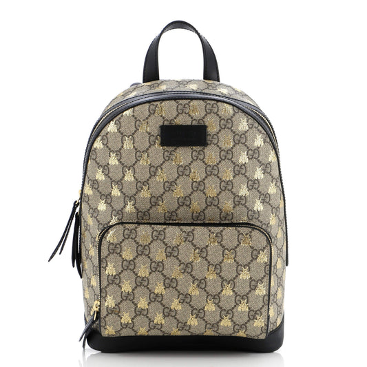 Luxury Gucci Trending 2025 Zip Pocket Backpack Printed GG Coated Canvas Small