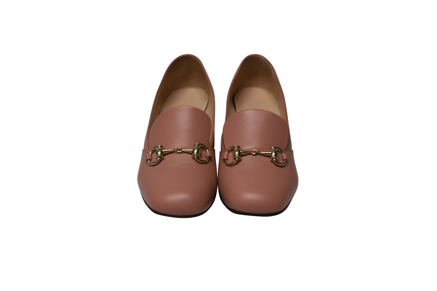 Luxury Gucci Trending 2025 Horsebit Block Heel Loafer Pumps in Pink Leather
