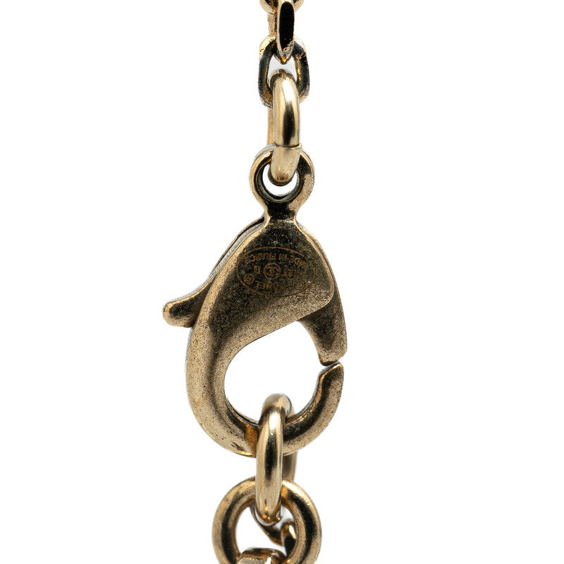 Chanel Rhinestone Necklace Gold Plated