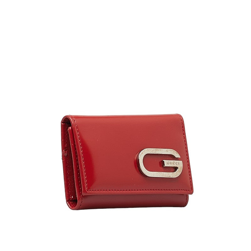 Luxury Gucci Trending 2025 G Logo Leather Key Case Red Silver