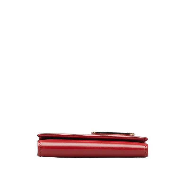 Luxury Gucci Trending 2025 G Logo Leather Key Case Red Silver