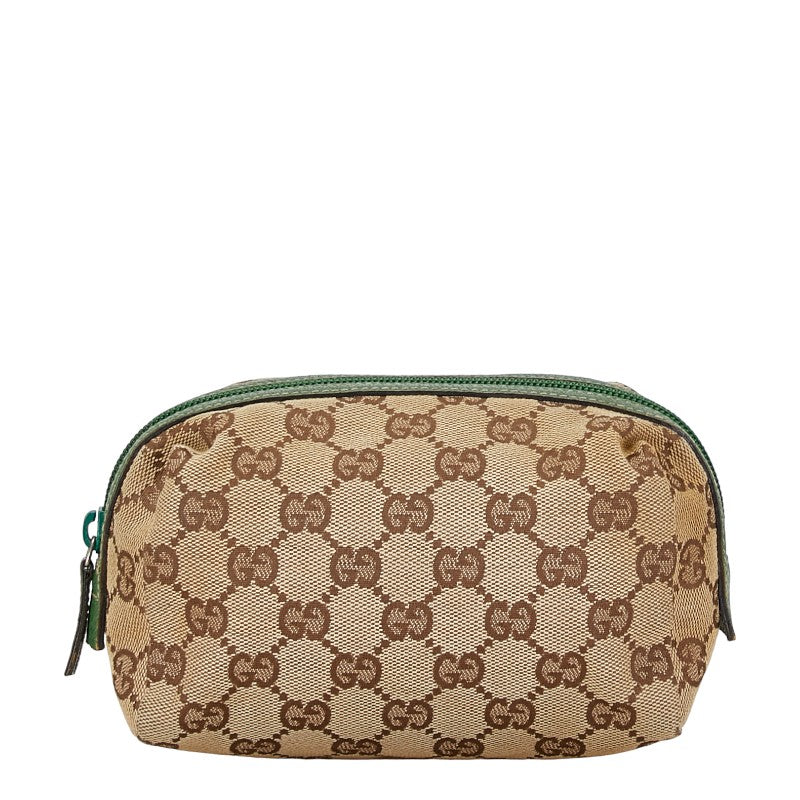 Luxury Gucci Trending 2025 GG Canvas Leather Pouch Beige Green