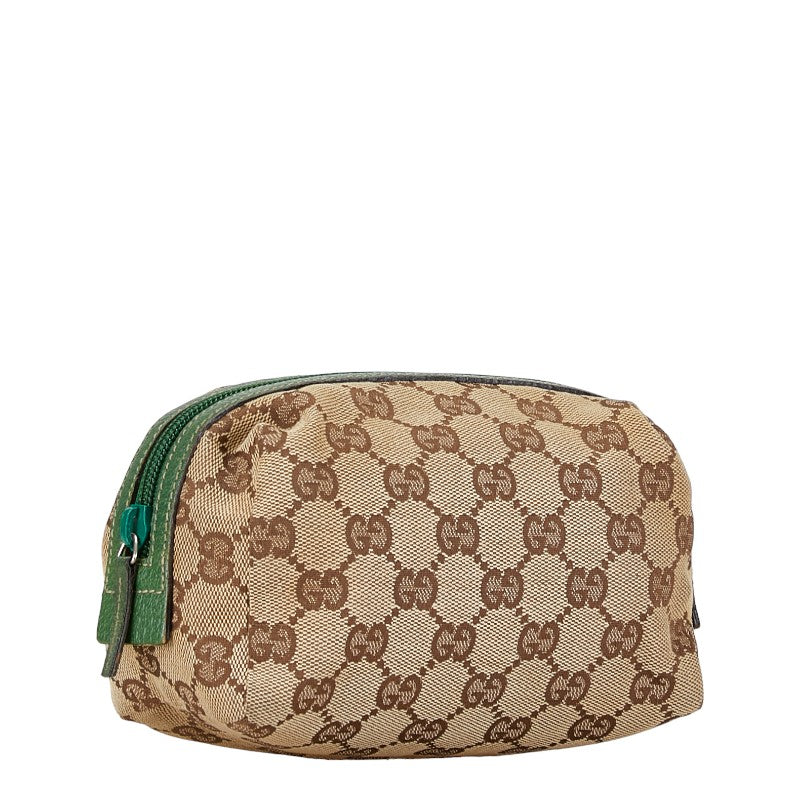 Luxury Gucci Trending 2025 GG Canvas Leather Pouch Beige Green