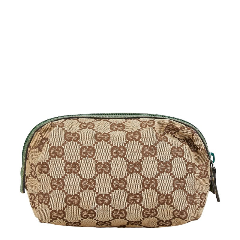 Luxury Gucci Trending 2025 GG Canvas Leather Pouch Beige Green