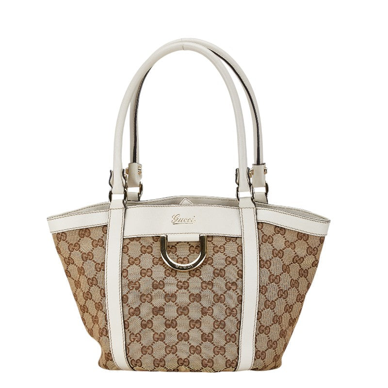 Luxury Gucci Trending 2025 GG Canvas Abby Tote Bag 211983 Beige White