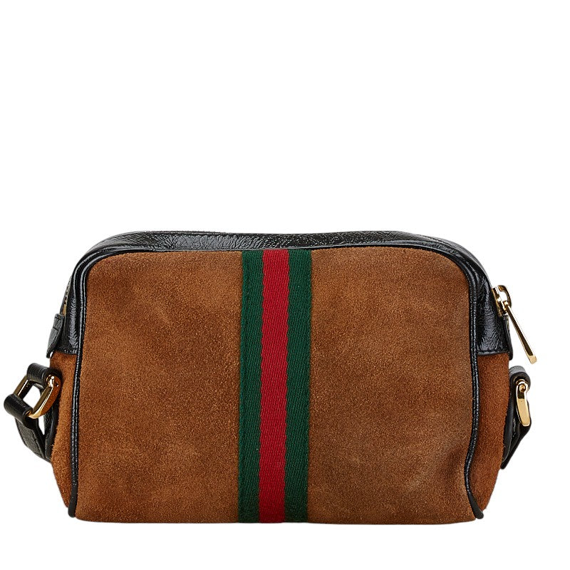 Luxury Gucci Trending 2025 Ophidia Suede Patent Leather Shoulder Bag