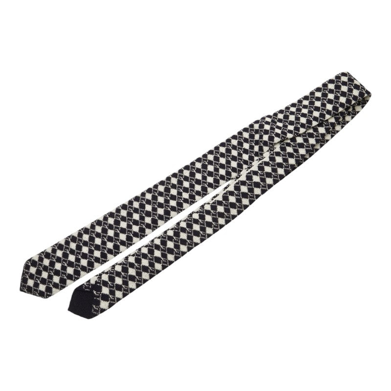 Luxury Gucci Trending 2025 Wool G Mark Knit Tie Navy White