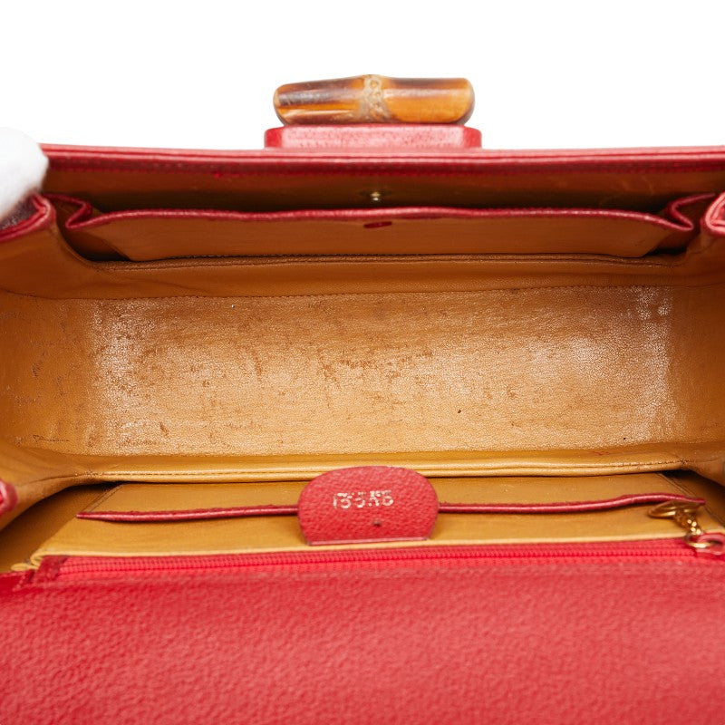 Luxury Gucci Trending 2025 Bamboo Leather Handbag Red
