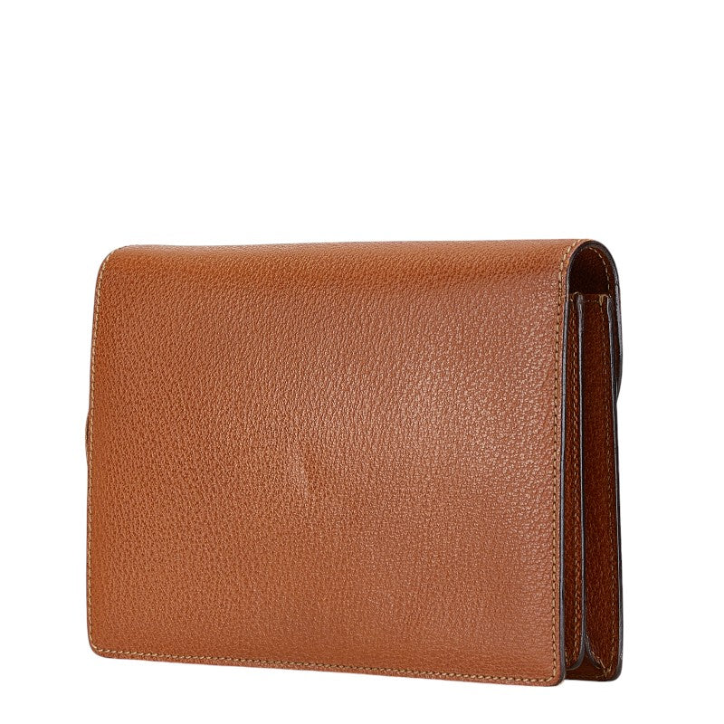 Luxury Gucci Trending 2025 Leather Clutch Bag Brown