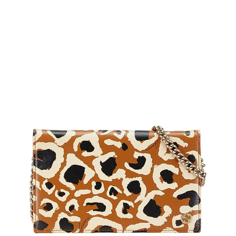 Luxury Gucci Trending 2025 Leopard Chain Wallet Shoulder Bag