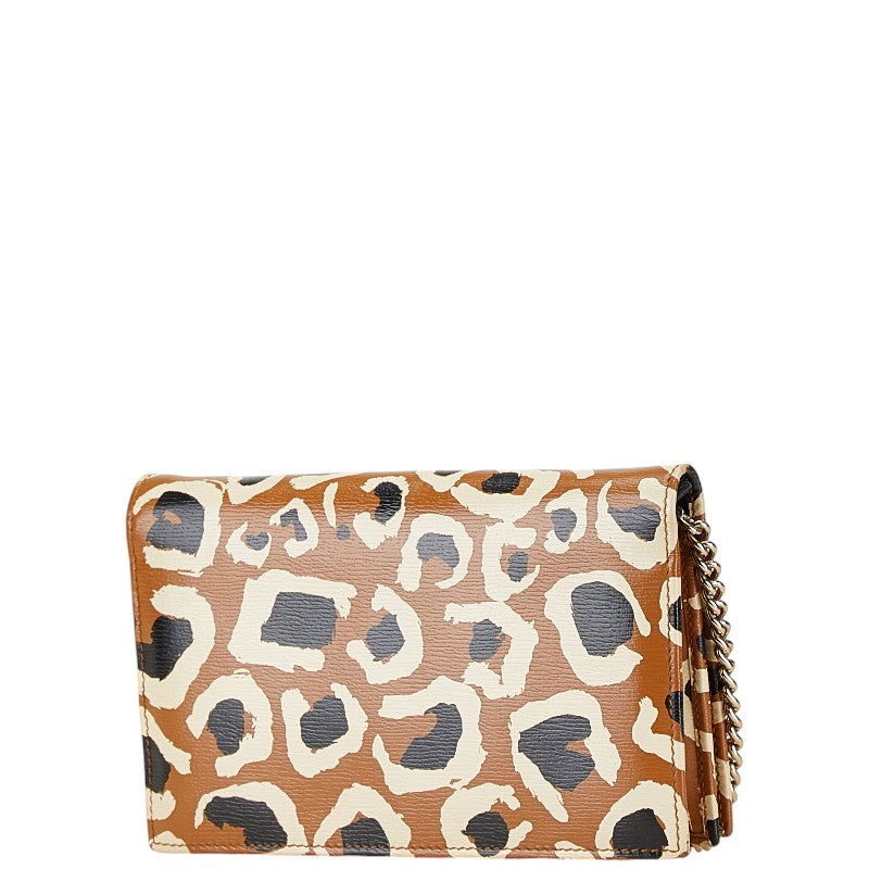 Luxury Gucci Trending 2025 Leopard Chain Wallet Shoulder Bag