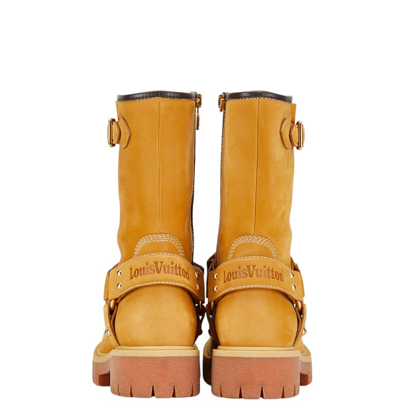 Louis Vuitton Nubuck Calf Leather Harness Boots