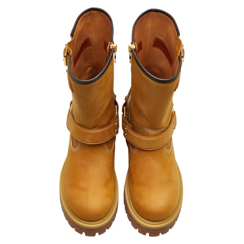 Louis Vuitton Nubuck Calf Leather Harness Boots