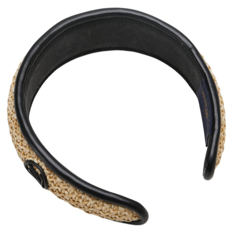 Louis Vuitton Raffia Silk Leather Headband M77534