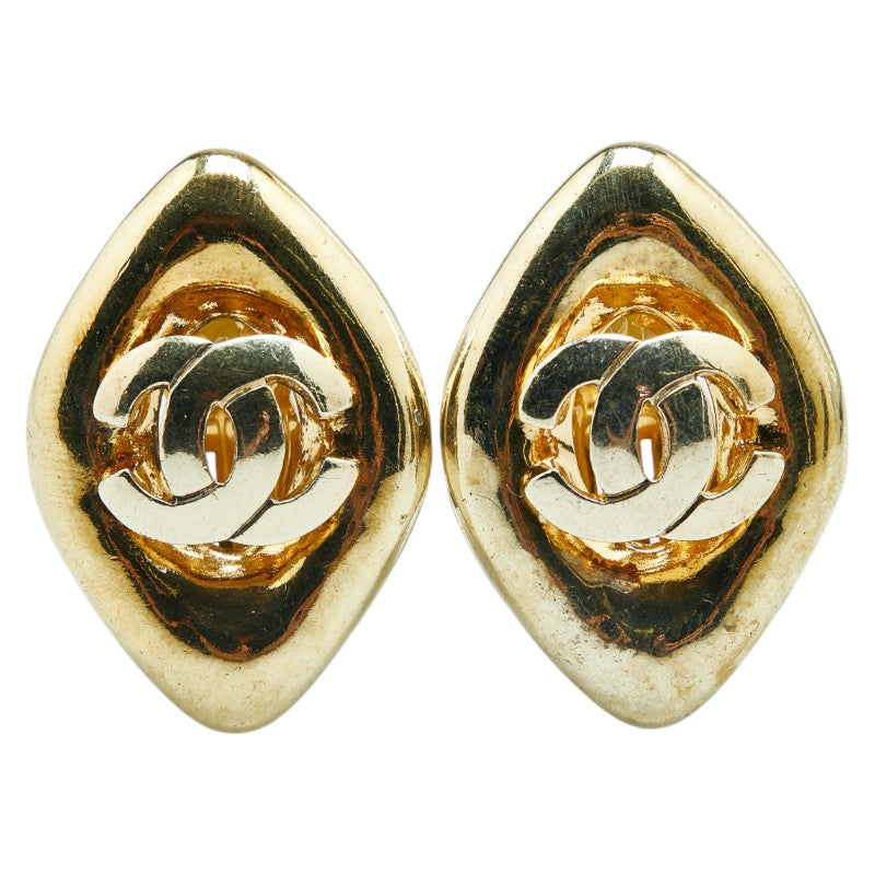 Chanel Vintage Coco Mark Gold Earrings