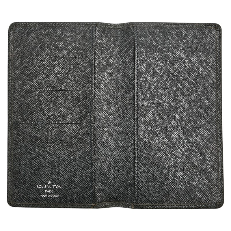 Louis Vuitton Taiga Agenda Cover R20425 Black Leather