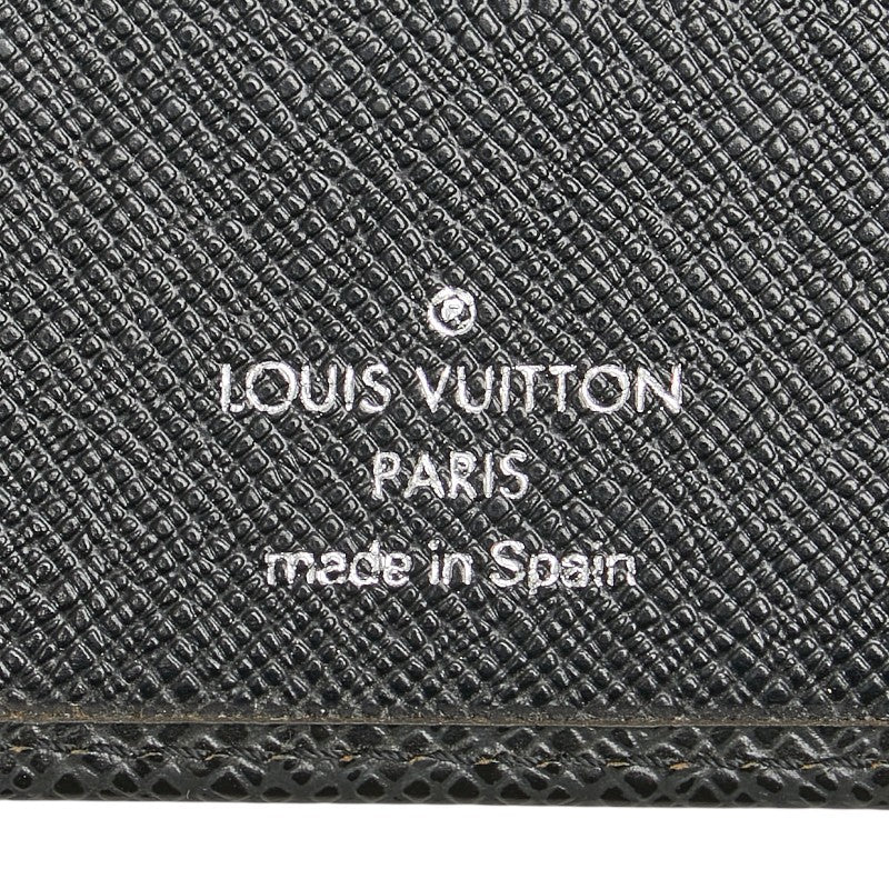 Louis Vuitton Taiga Agenda Cover R20425 Black Leather