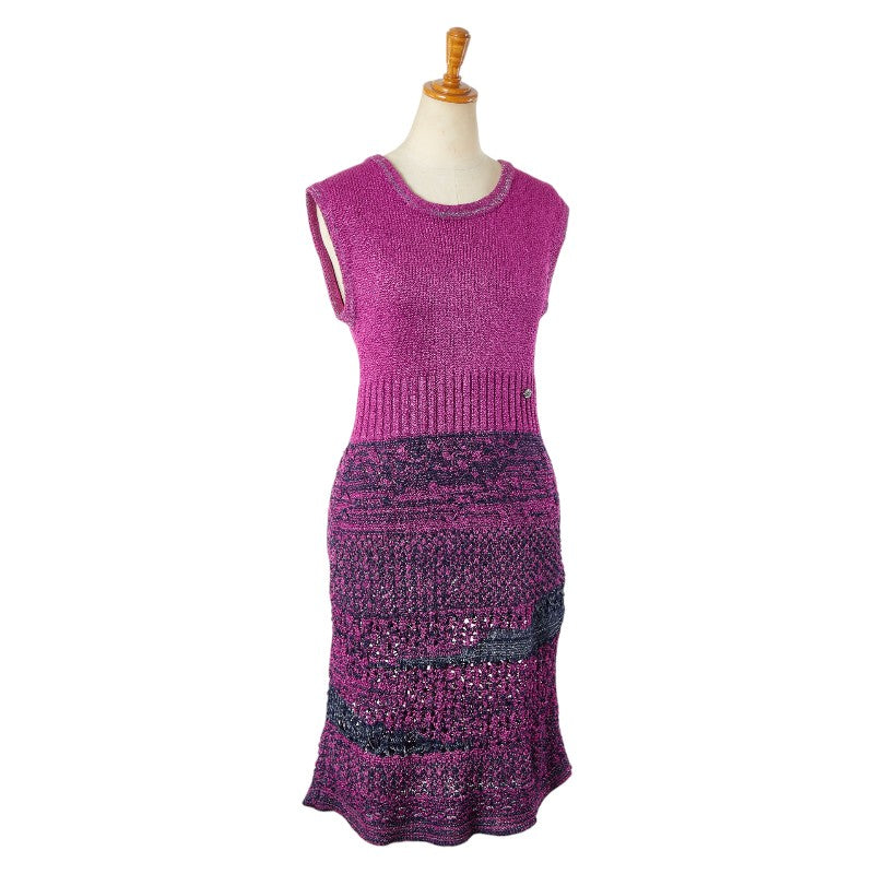 Chanel Sleeveless Knit Dress Rayon Nylon