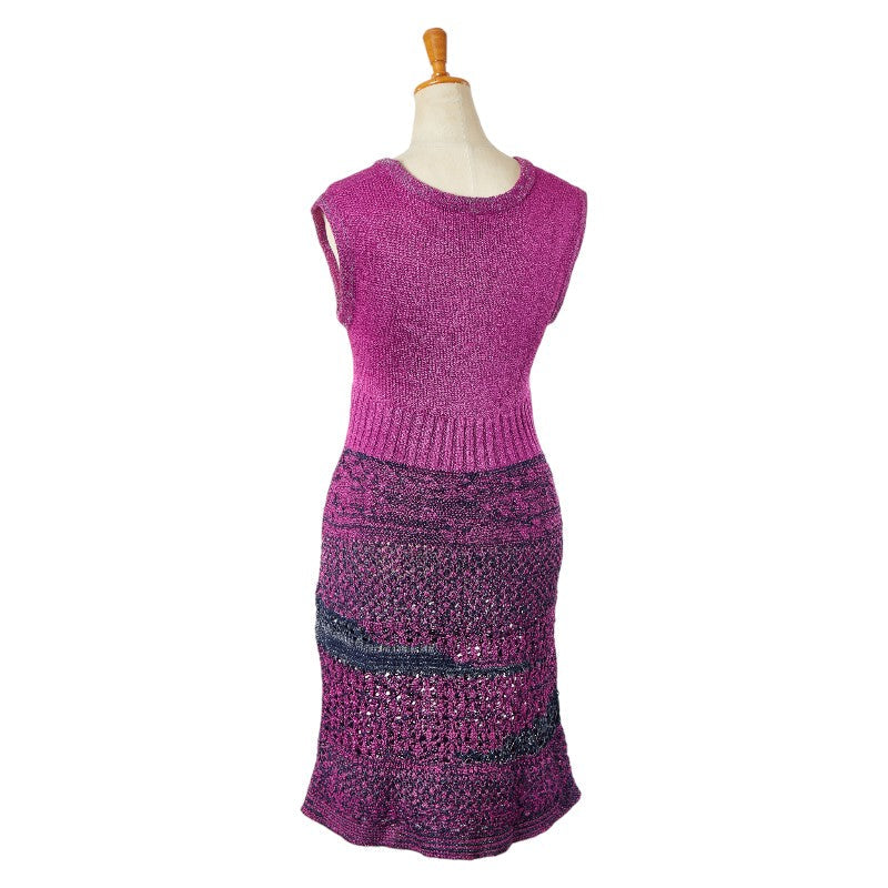 Chanel Sleeveless Knit Dress Rayon Nylon