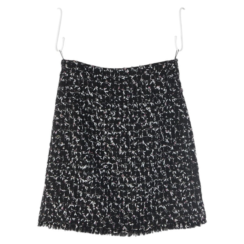 Chanel Silk Skirt Black Multicolor 38