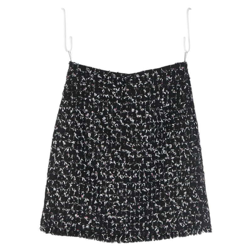 Chanel Silk Skirt Black Multicolor 38