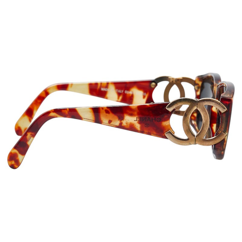 Chanel Coco Mark Sunglasses Brown Plastic