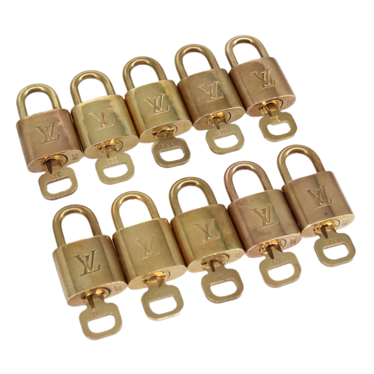 LOUIS VUITTON Padlock 10set metal Gold Tone LV 100046