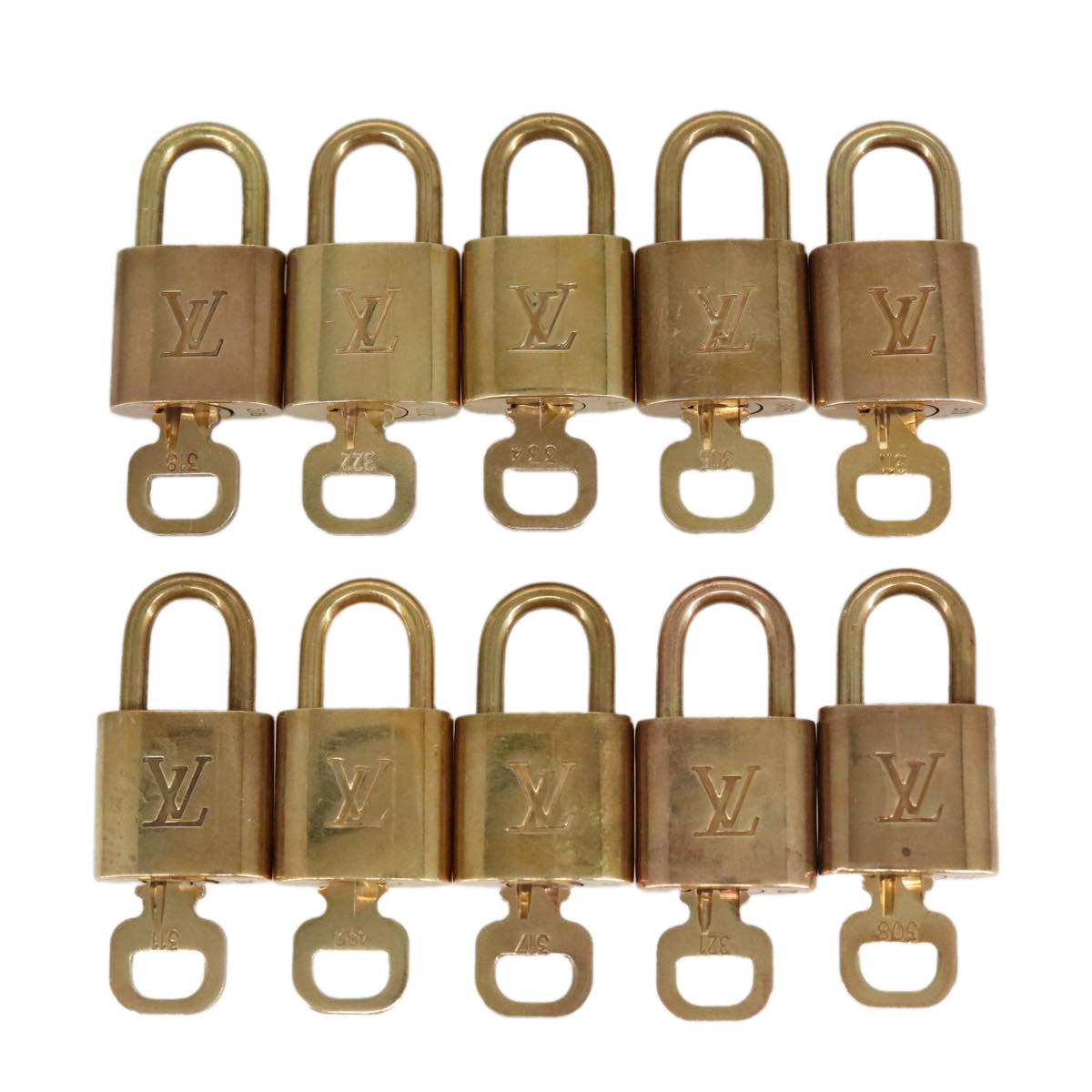 LOUIS VUITTON Padlock 10set metal Gold Tone LV 100046