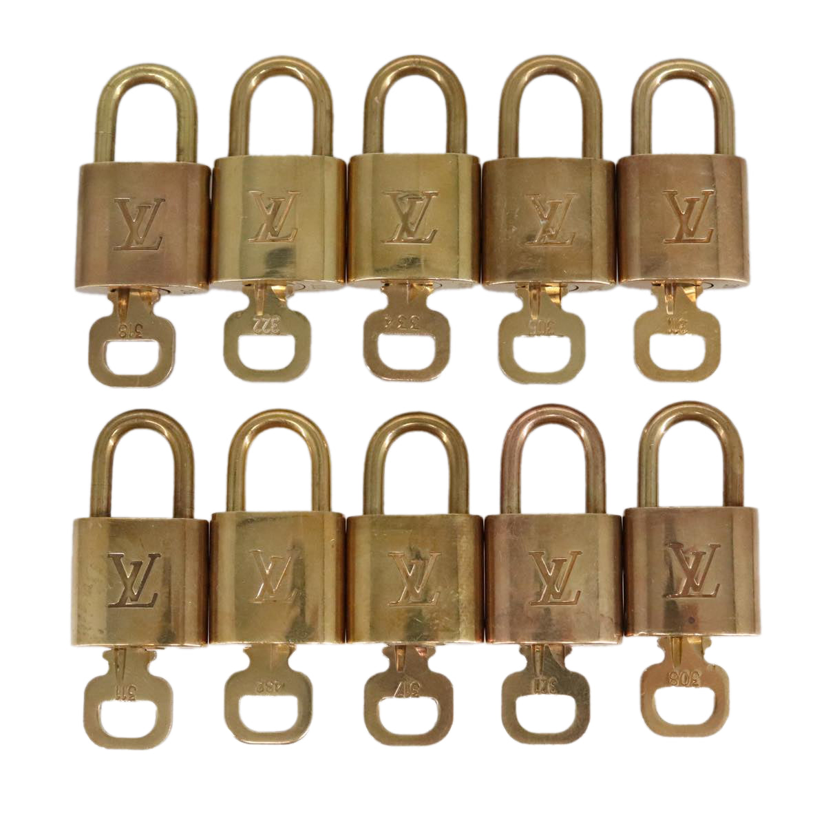 LOUIS VUITTON Padlock 10set metal Gold Tone LV 100046