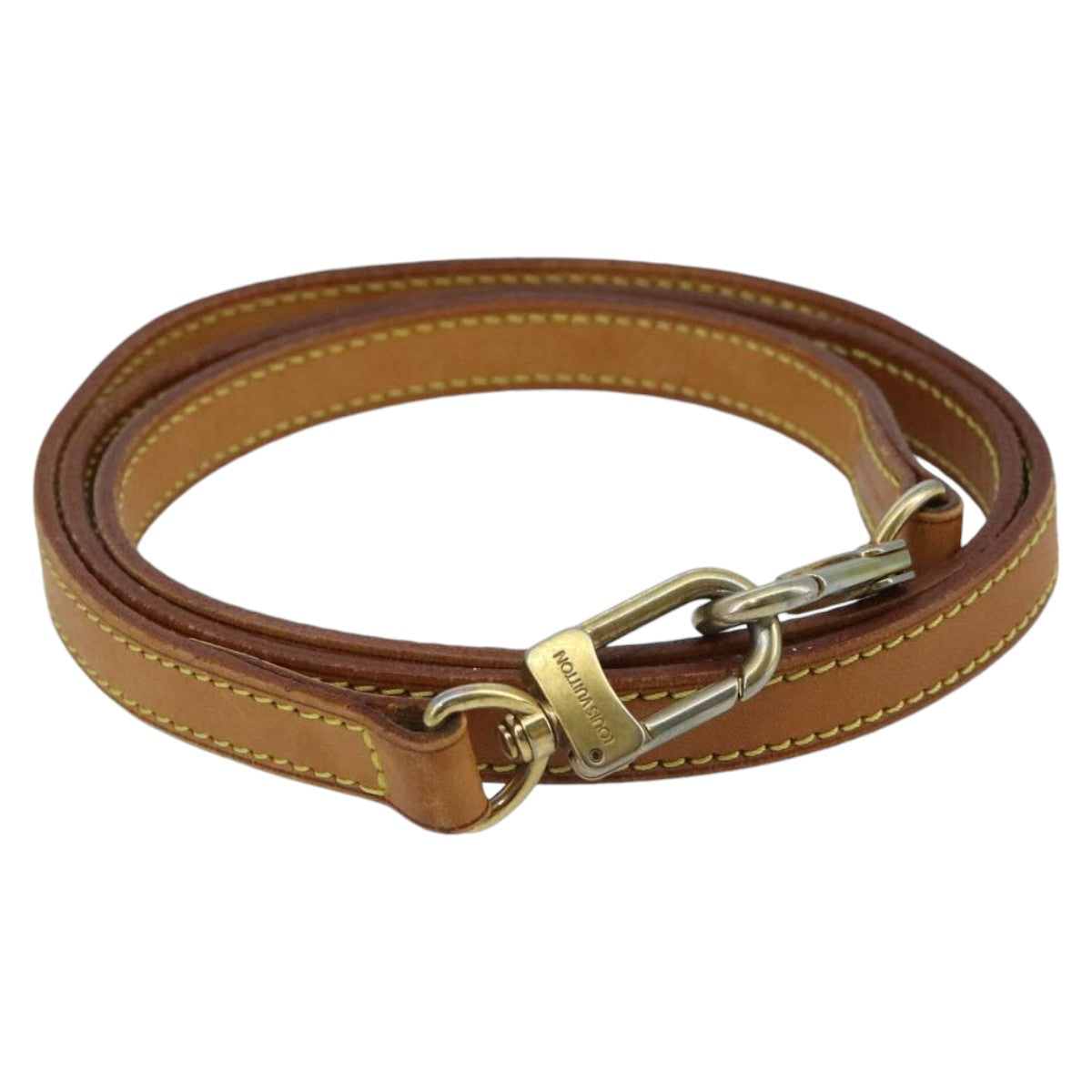 LOUIS VUITTON Shoulder Strap Leather 44.1"" Beige LV 100113