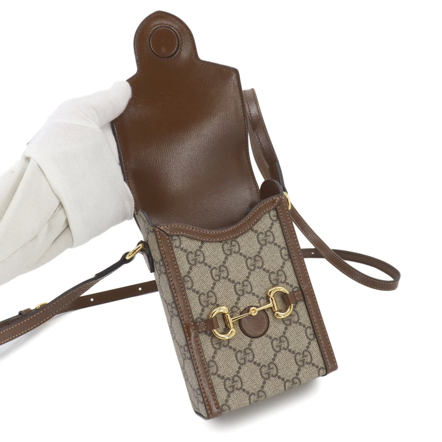 Gucci Horsebit  Canvas Shoulder Bag ()