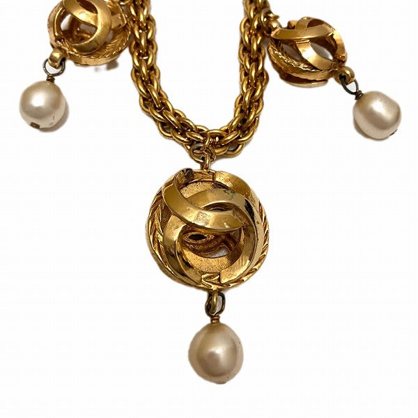 Chanel Coco Mark Faux Pearl Long Necklace