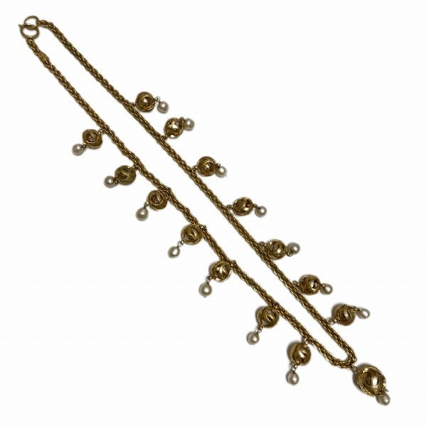 Chanel Coco Mark Faux Pearl Long Necklace