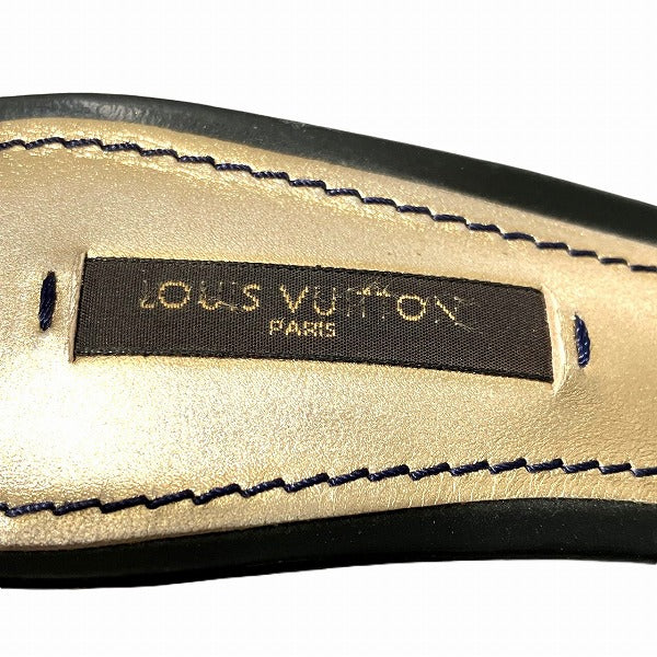 Louis Vuitton Leather Denim Mule Sandals