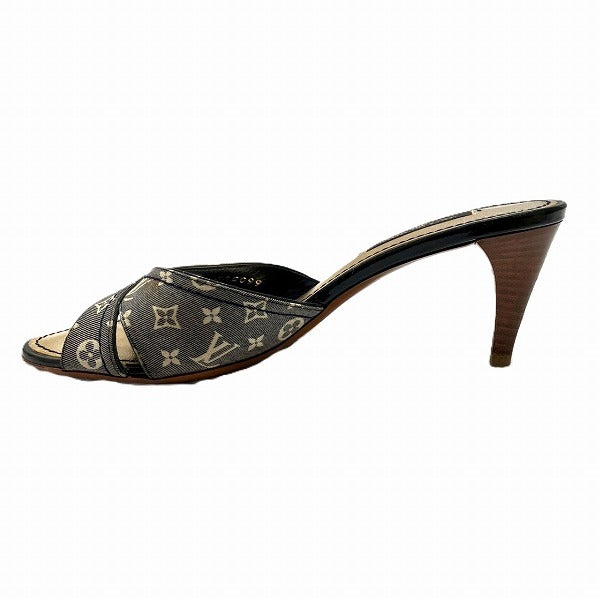 Louis Vuitton Leather Denim Mule Sandals