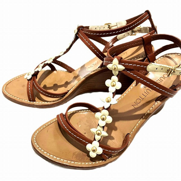 Louis Vuitton Leather Wedge Sandals