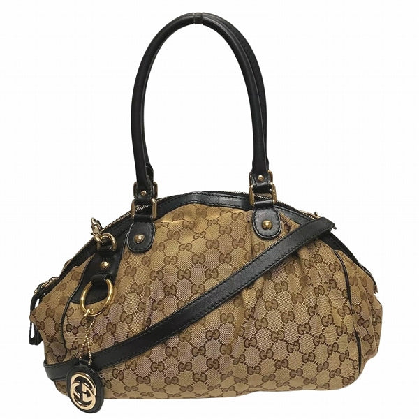 Luxury Gucci Trending 2025 Sukey Canvas Leather 2way Bag