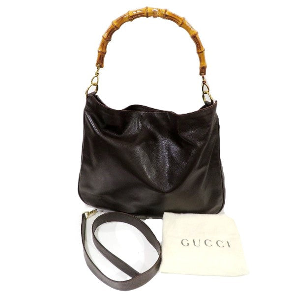 Luxury Gucci Trending 2025 Bamboo 2Way Leather Handbag